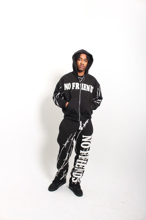 BLACK BARBED SET (JACKET & PANTS)